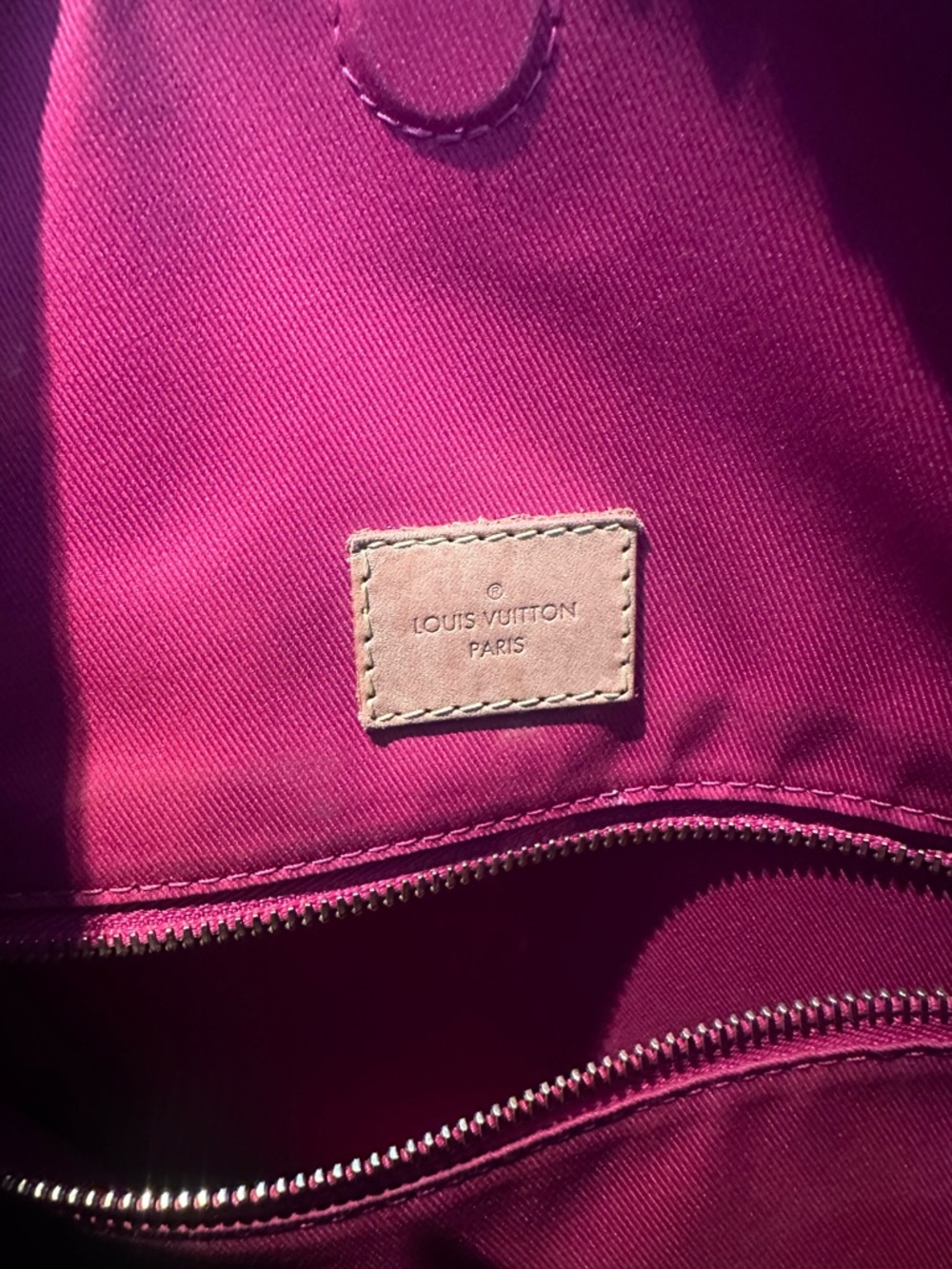 Louis Vuitton Brown Monogram Canvas Shoulder Bag with Fuchsia Interior - Picture 11 of 17